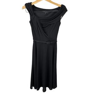 David Meister Women’s Black Draped Off the Shoulder Knee Length Dress Size 2